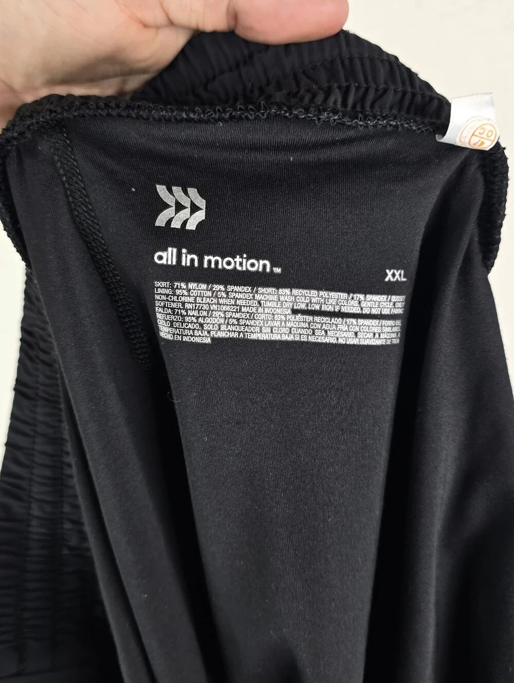 All On Motion Womens XXL Black Athletic Skort Tennis Golf Skirt